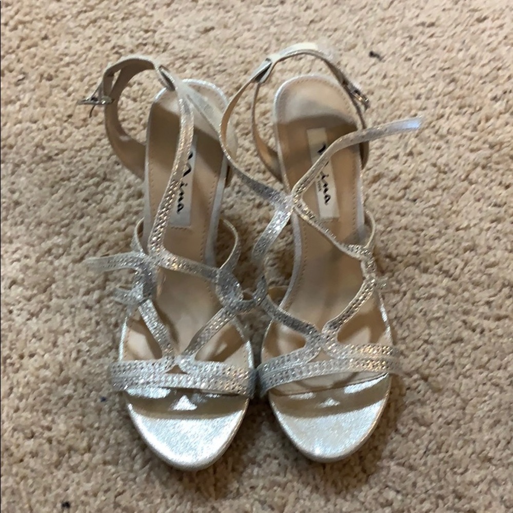 Silver sequined Nina New York heels